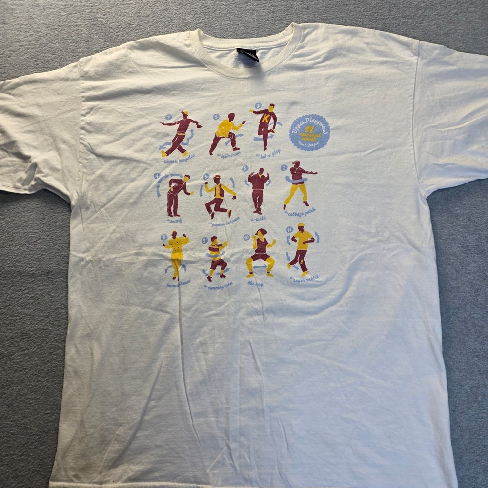 Upper Playground 11 Essential Moves Dance Graphic T-Shirt White Mens‎ XL